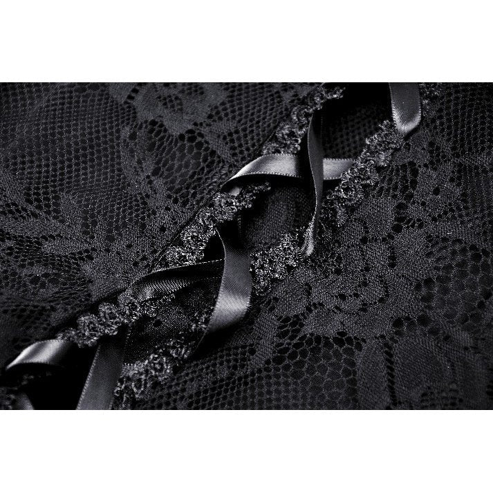 Dark in Love Cosette Gothic Maxi Dress – Lace Ruffle Off-Shoulder