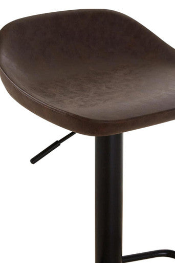 Orsina Dalston Set of 2 Mocha Leather-Effect Adjustable Bar Stools