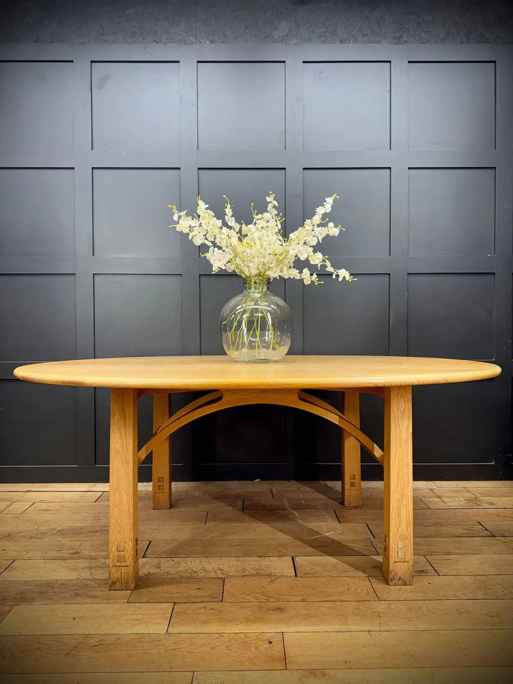 Solid Oak Oval Dining Kitchen Table 190cm – Designer David Gregson