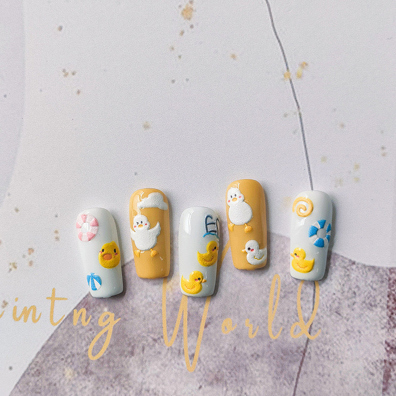 Swimming Pool Duck Nail Deco Stickers | LuLuFun Studio Cute Nail Art Decals