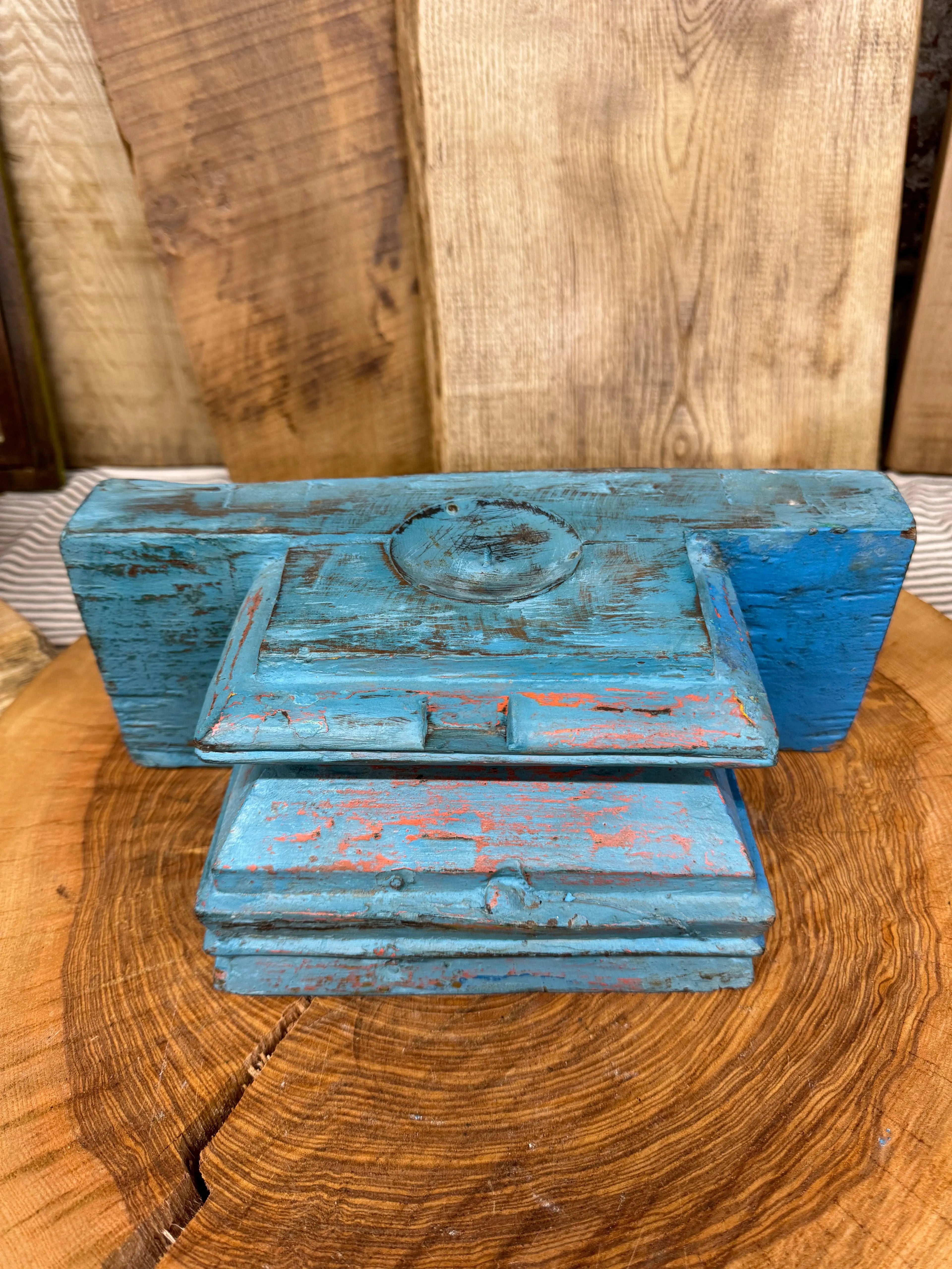 Rustic Warehouse Norfolk Reclaimed Wood Indian Pillar Candle Holder