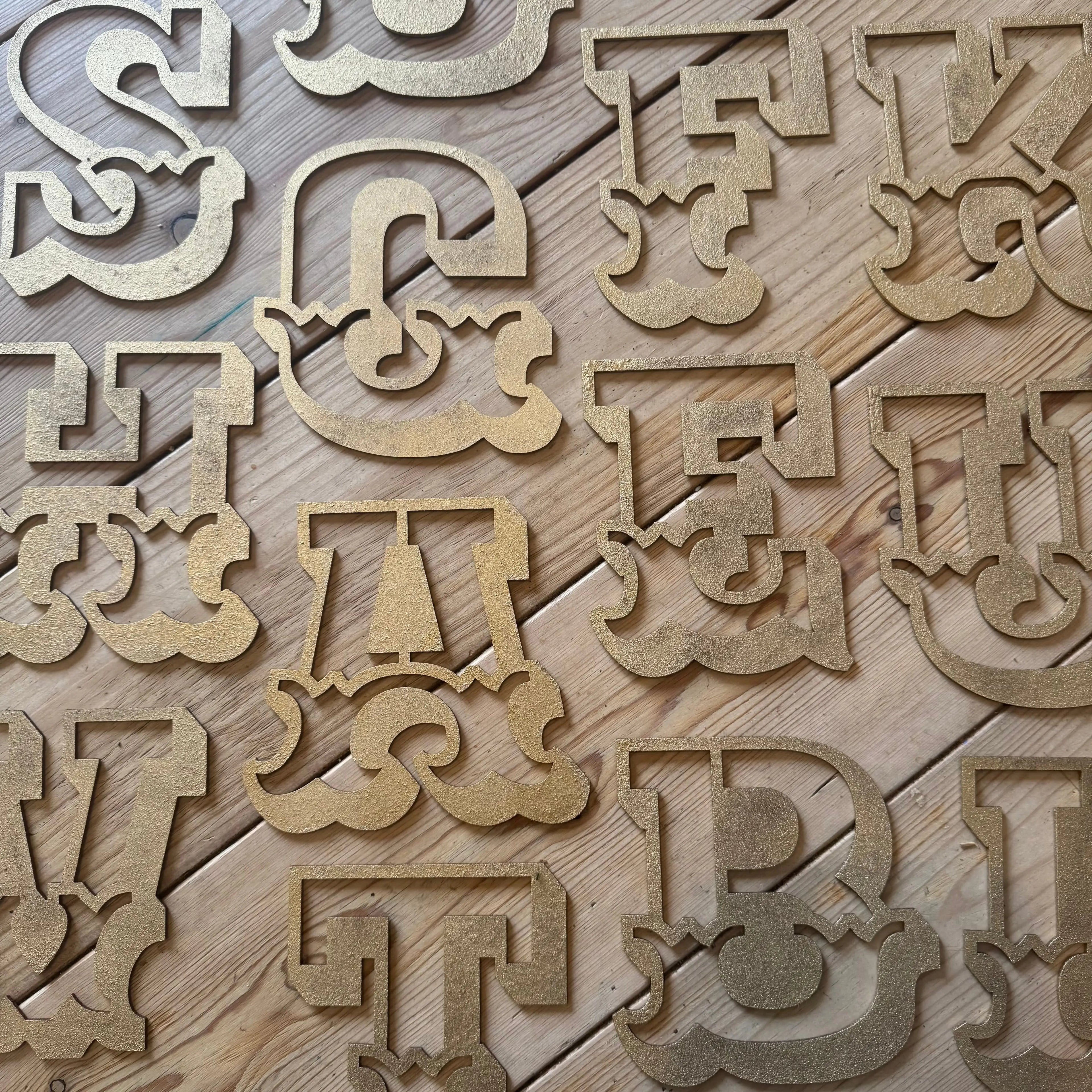 Rustic Gold Metal Carnival Letters | Distressed Steel Signage by Norfolk