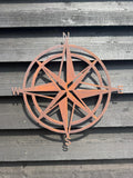 Rustic Metal Compass Wall Art – 50cm Steel Garden Decor | RW Norfolk
