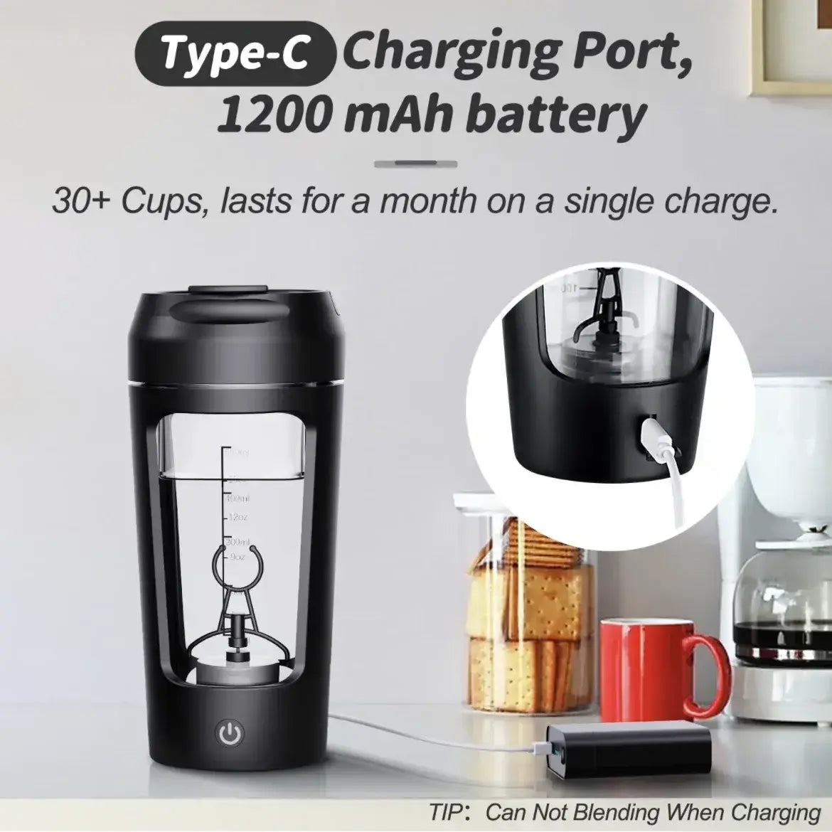 Electric Protein Shaker Bottle Portable USB Blender Cup for Gym, Fitness, and Supplements