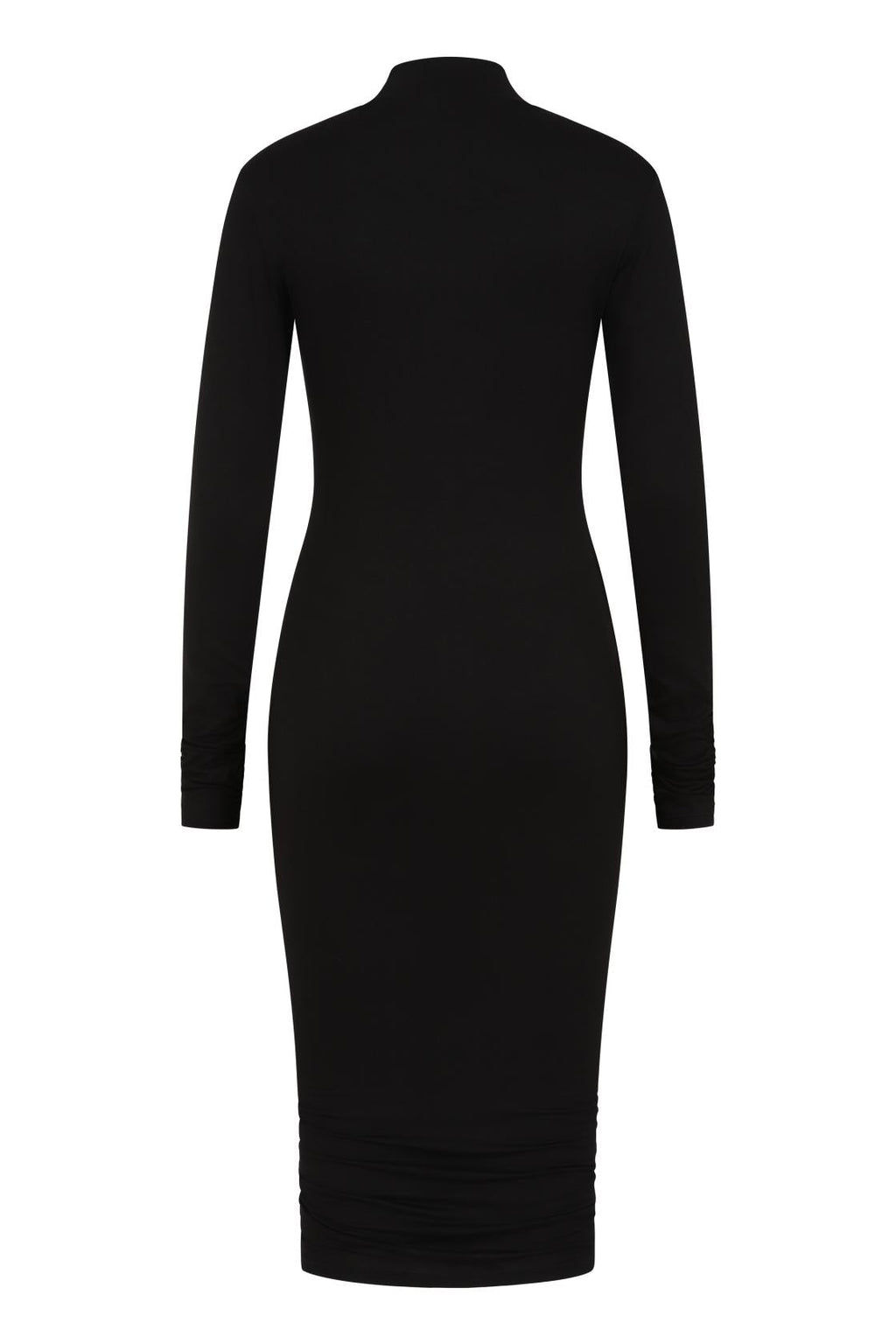 Necessary Evil Nyx Goth Midi Dress | Black Viscose Jersey Punk Style