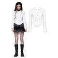 Dark in Love Queeny White Gothic Demon Shirt – Cotton Corset Top
