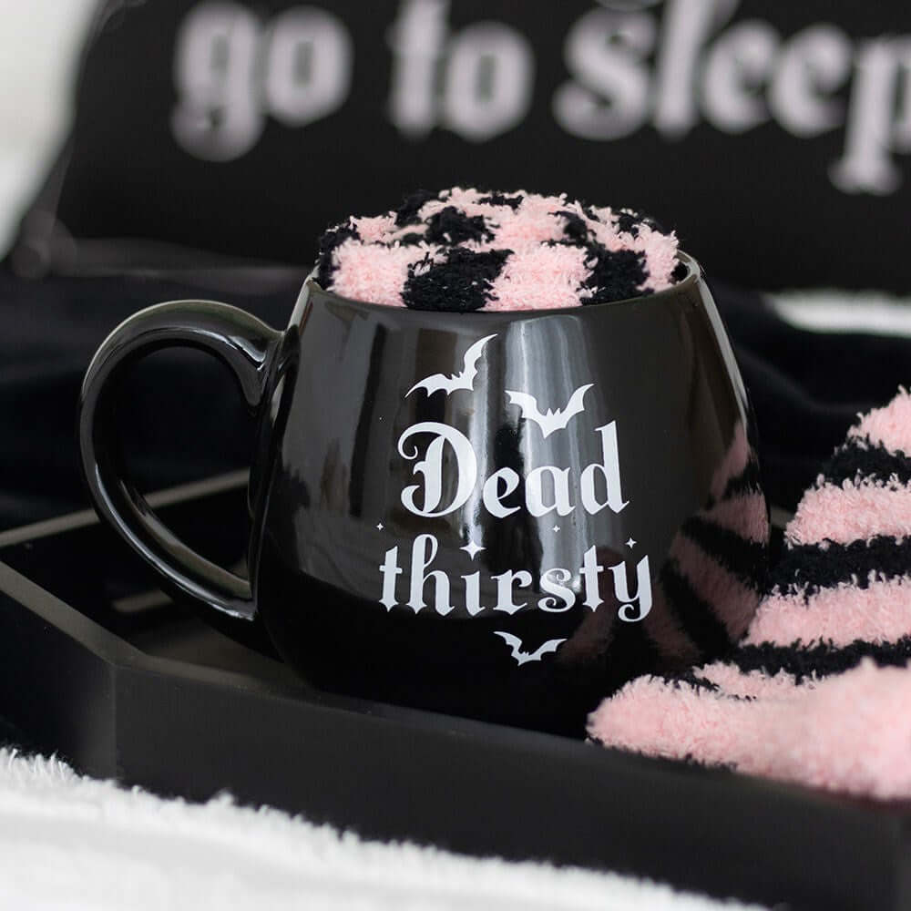 Kate's Clothing Dead Thirsty Mug and Socks Set – Pink Gothic Ceramic