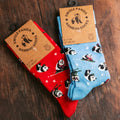 Swole Panda Blue Skiing Panda Bamboo Socks – Sustainable Novelty Gift
