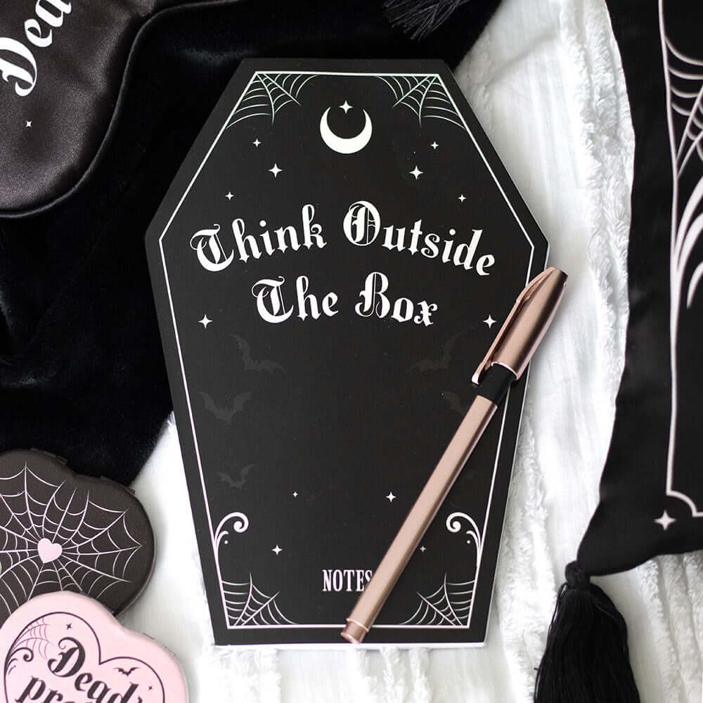 Coffin Shaped Notebook | Kate's Clothing Pretty Deadly Black & Pink