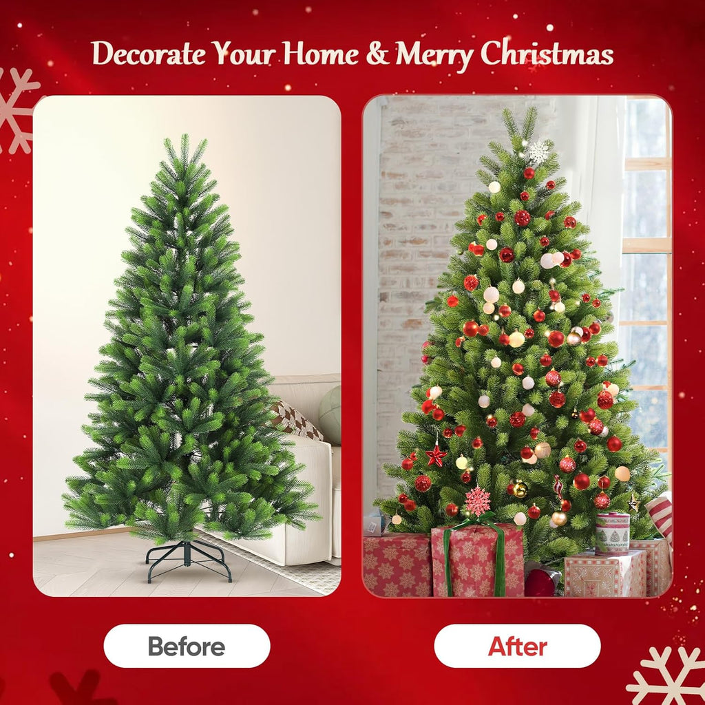 SALCAR 7ft Artificial Christmas Tree | 100% PE Full Bushy 210cm Tree