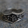 Algiz Letter X or Z Rune Ring - Adjustable