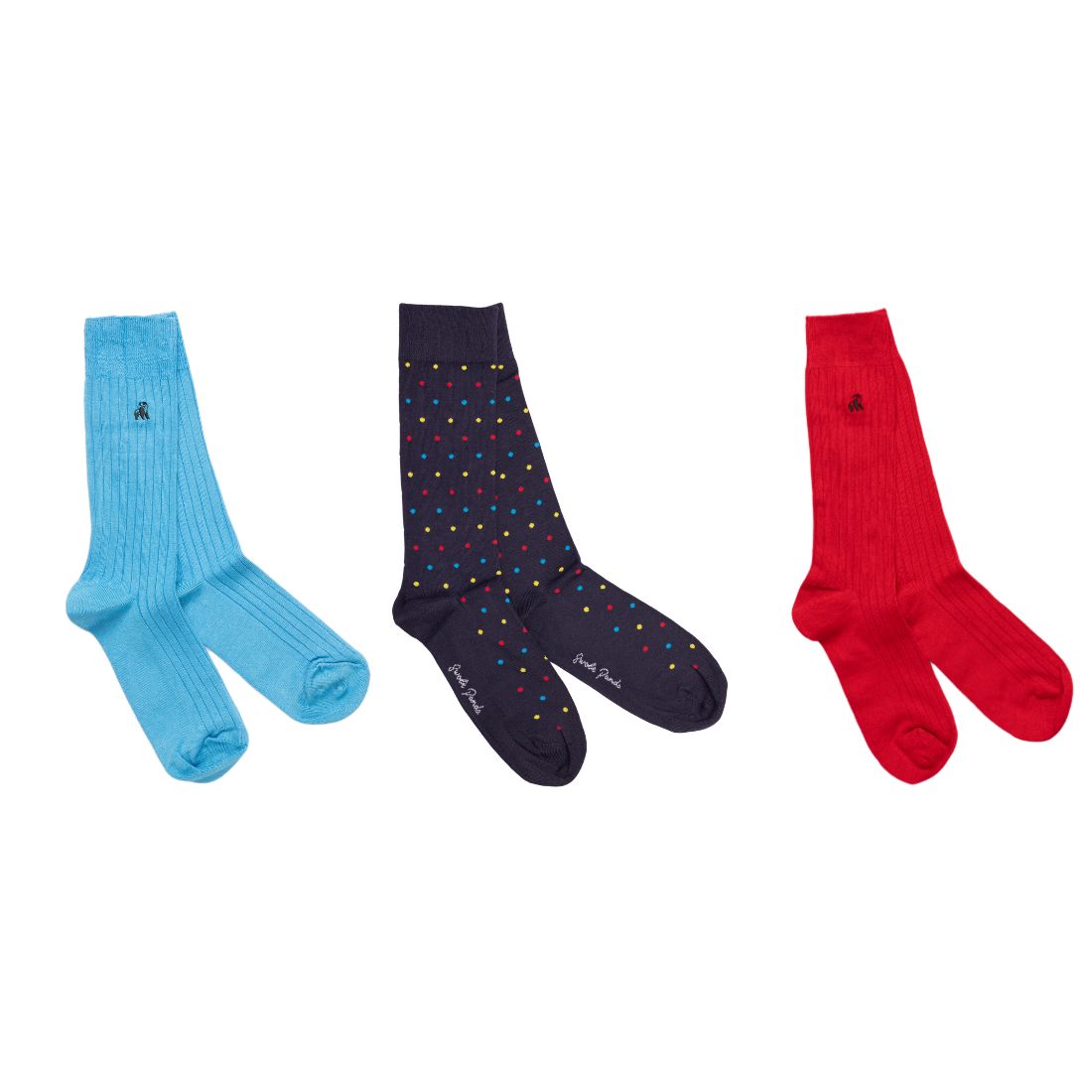 Swole Panda Men's Bamboo Socks Gift Box – 3 Pair Multi Spot Set