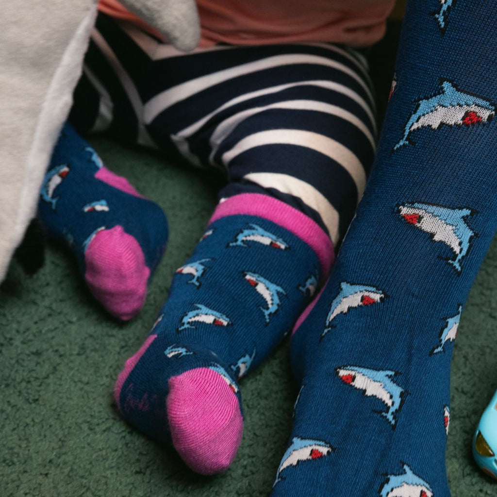 Swole Panda Children's Shark Bamboo Socks – Seamless & Breathable