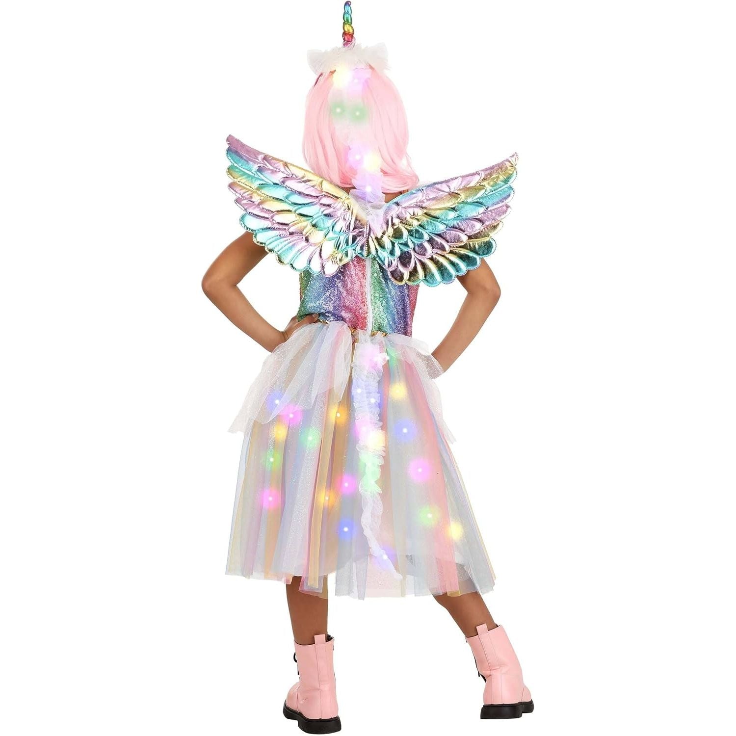 Massive Discounts Girls Unicorn Princess Costume with Wings | 7-8 Years