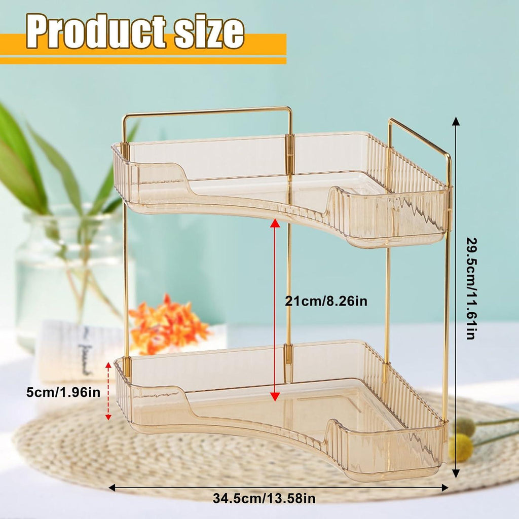 Massive Discounts 2-Layer Gold Makeup Organizer and Perfume Storage
