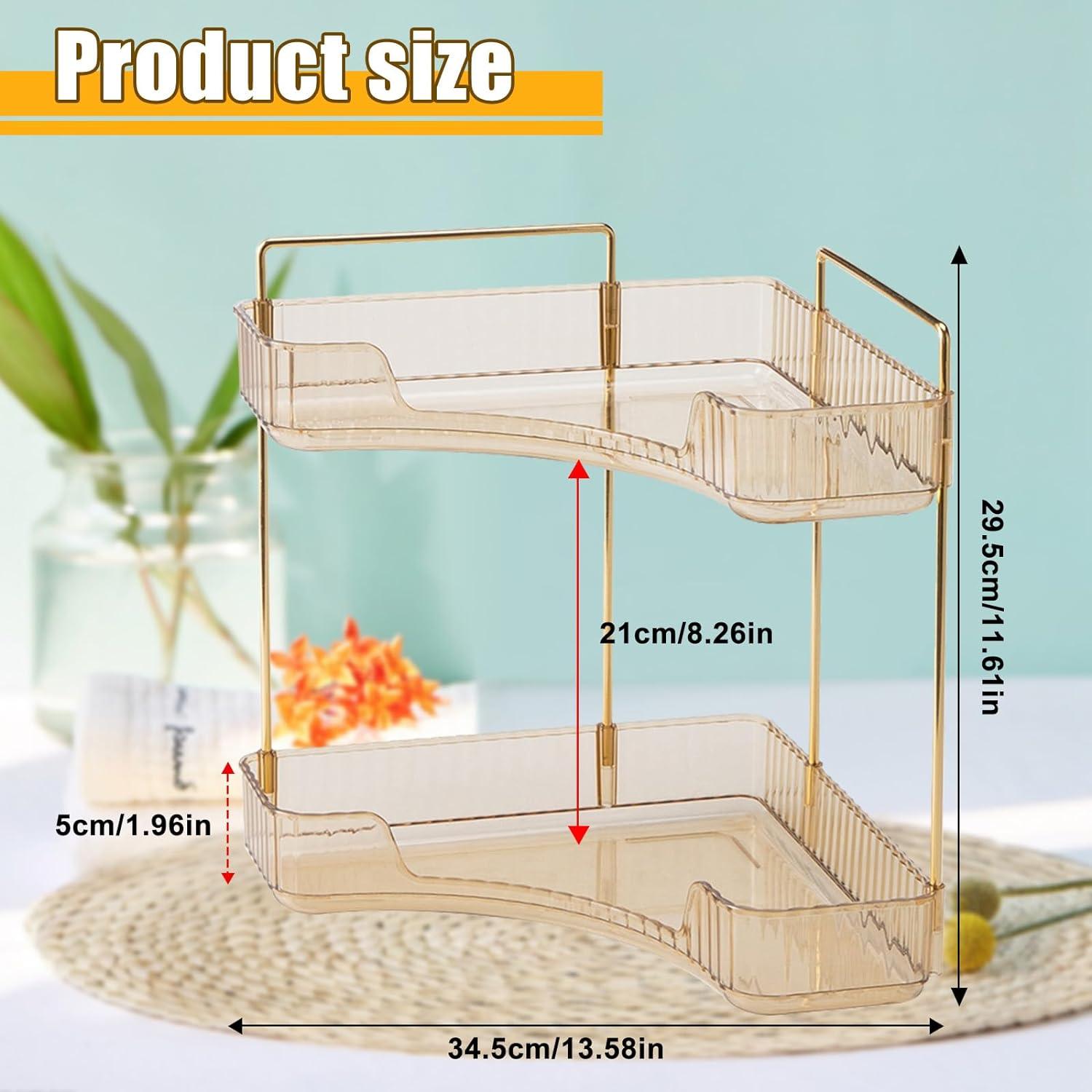 Massive Discounts 2-Layer Gold Makeup Organizer and Perfume Storage