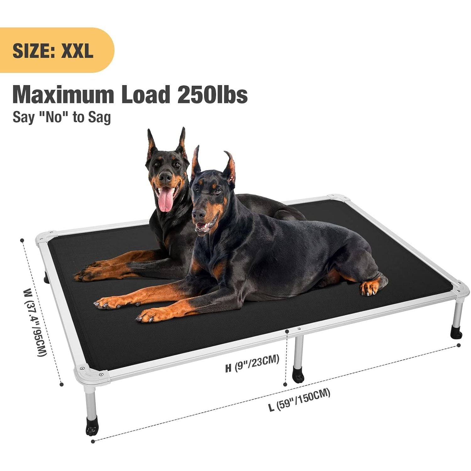 Veehoo XXL Chew-Proof Raised Dog Bed – Aluminum Frame Cooling Pet Cot