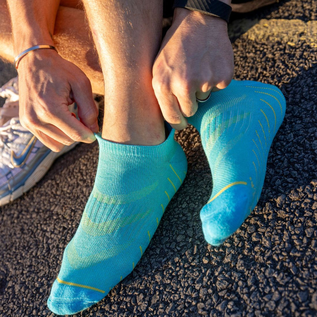 Swole Panda Blue Performance Trainer Socks – Cushioned Bamboo Athletic Socks