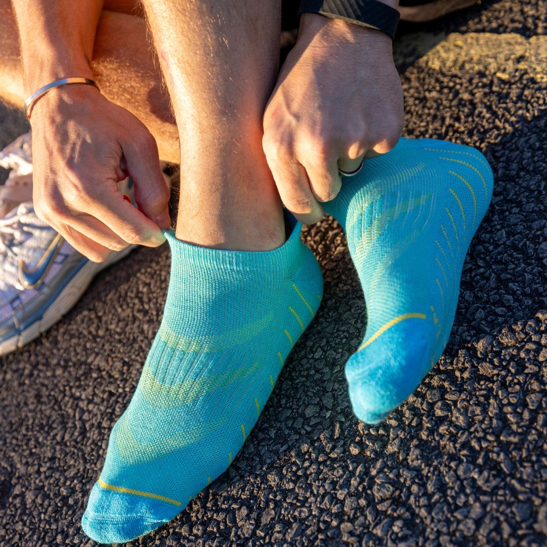 Swole Panda Blue Performance Trainer Socks – Cushioned Bamboo Athletic Socks