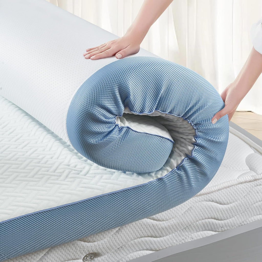 Fijinhom Double Memory Foam Mattress Topper - 10cm Dual Layer Gel
