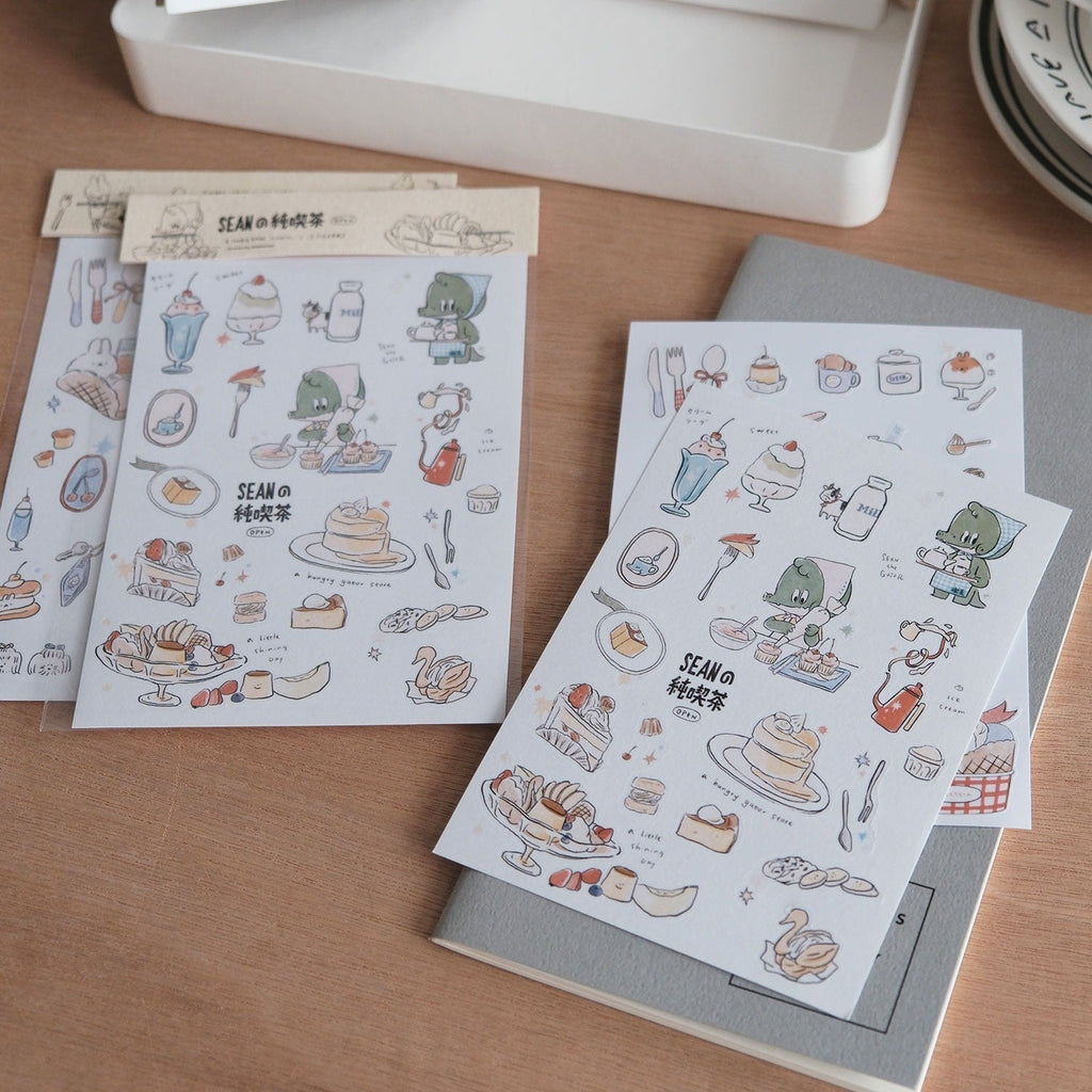 Afternoon Tea Washi Sticker Sheet - A Gator Life Cute Journaling Decor