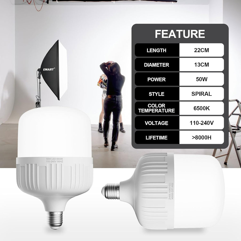 EMART 20x28 Softbox Lighting Kit – 50W LED Studio Light with Stand