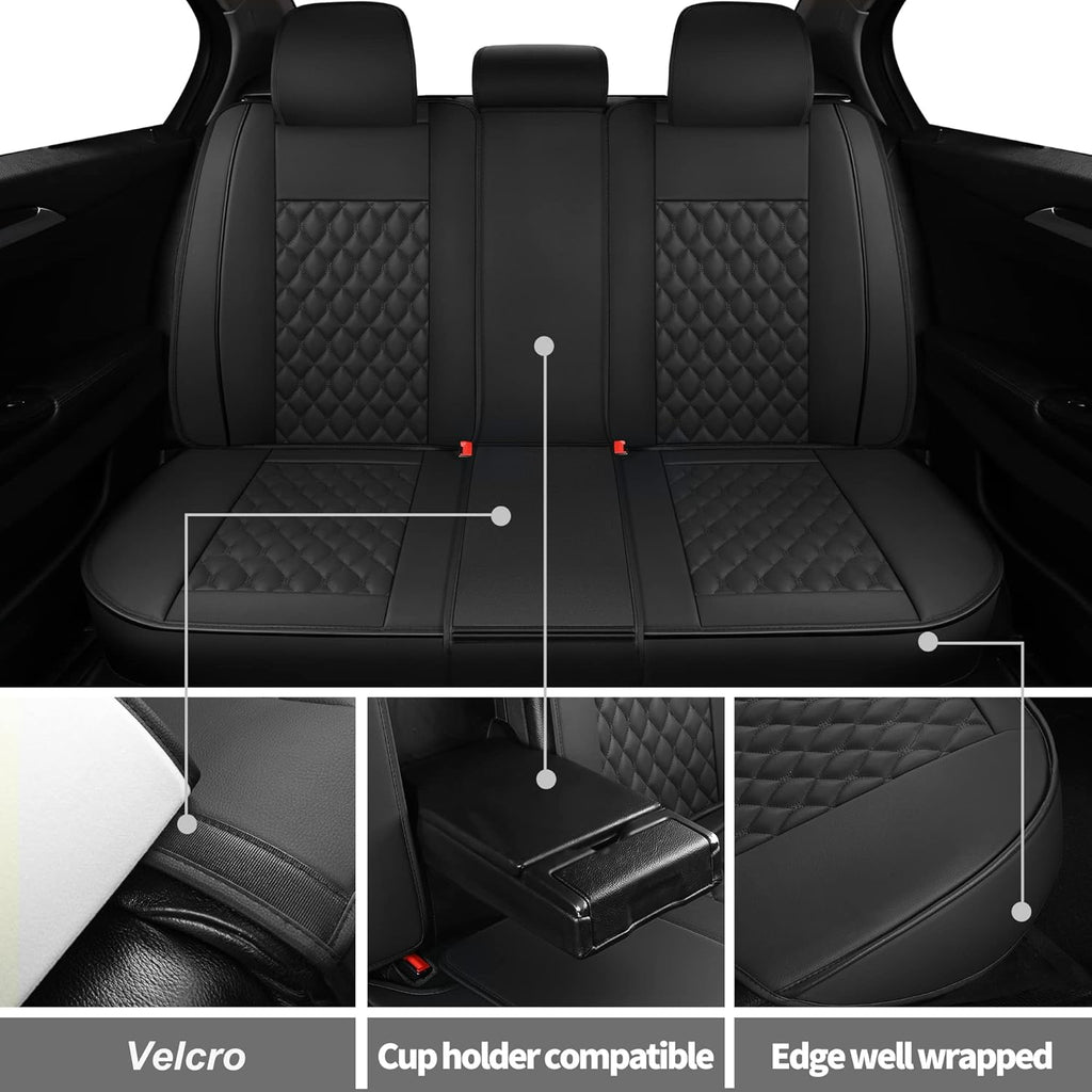 Vankerful Universal PU Leather Car Seat Covers for SUVs & Sedans