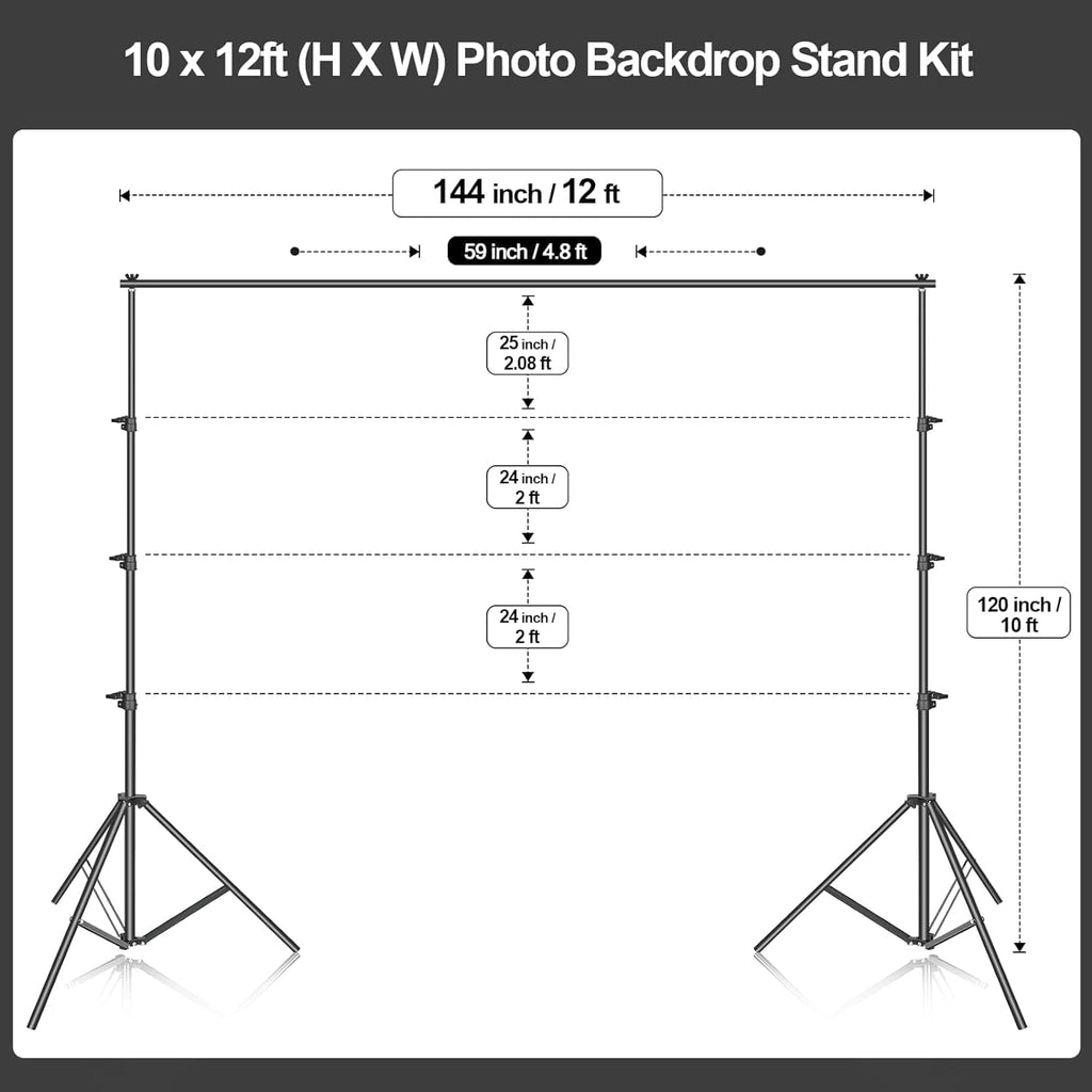 EMART 10x12ft Heavy Duty Photo Backdrop Stand | Adjustable Support Kit