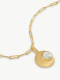 No More Nobody Cressida Mother of Pearl Moon Necklace - 18k Gold Plated