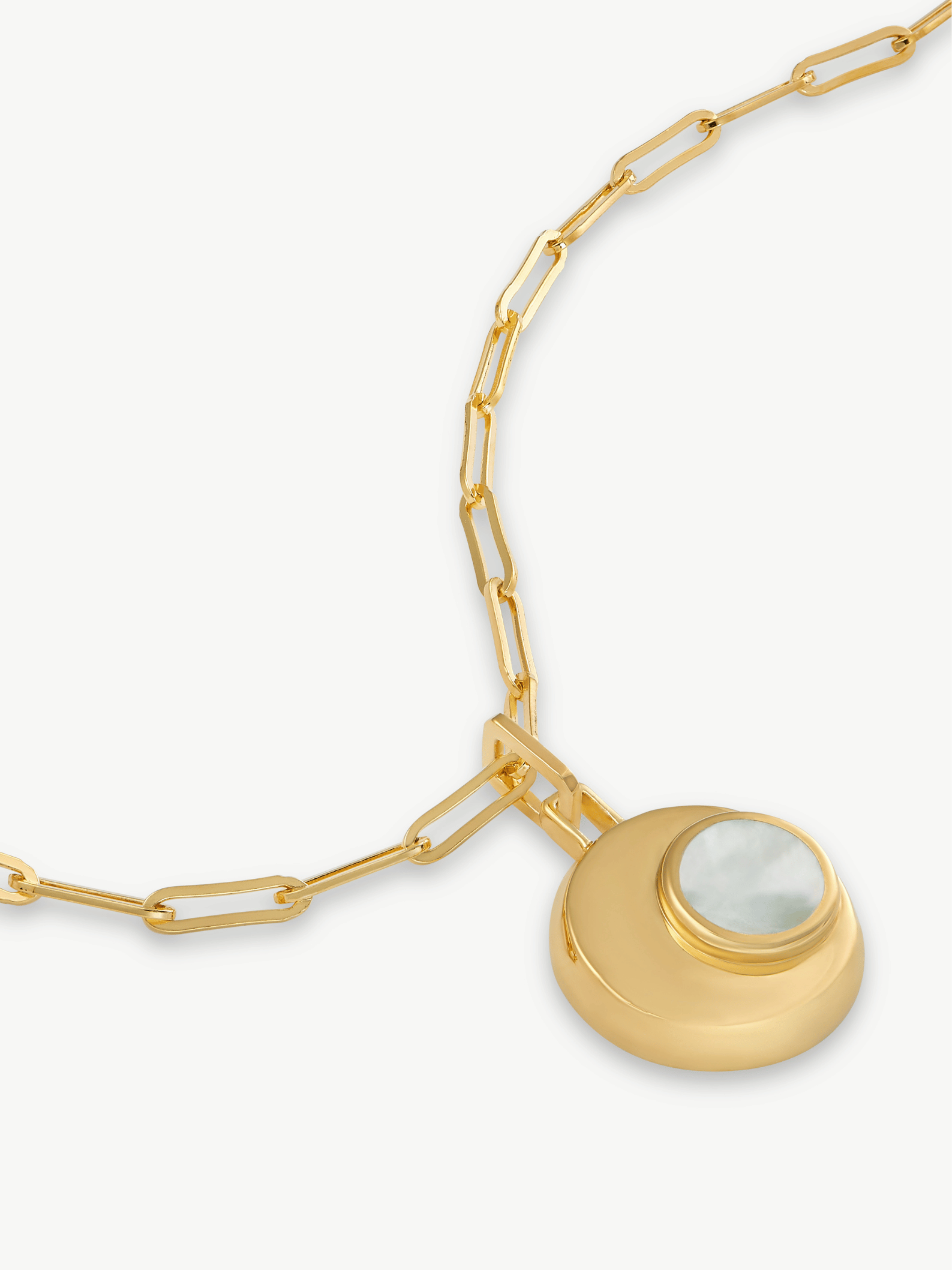 No More Nobody Cressida Mother of Pearl Moon Necklace - 18k Gold Plated