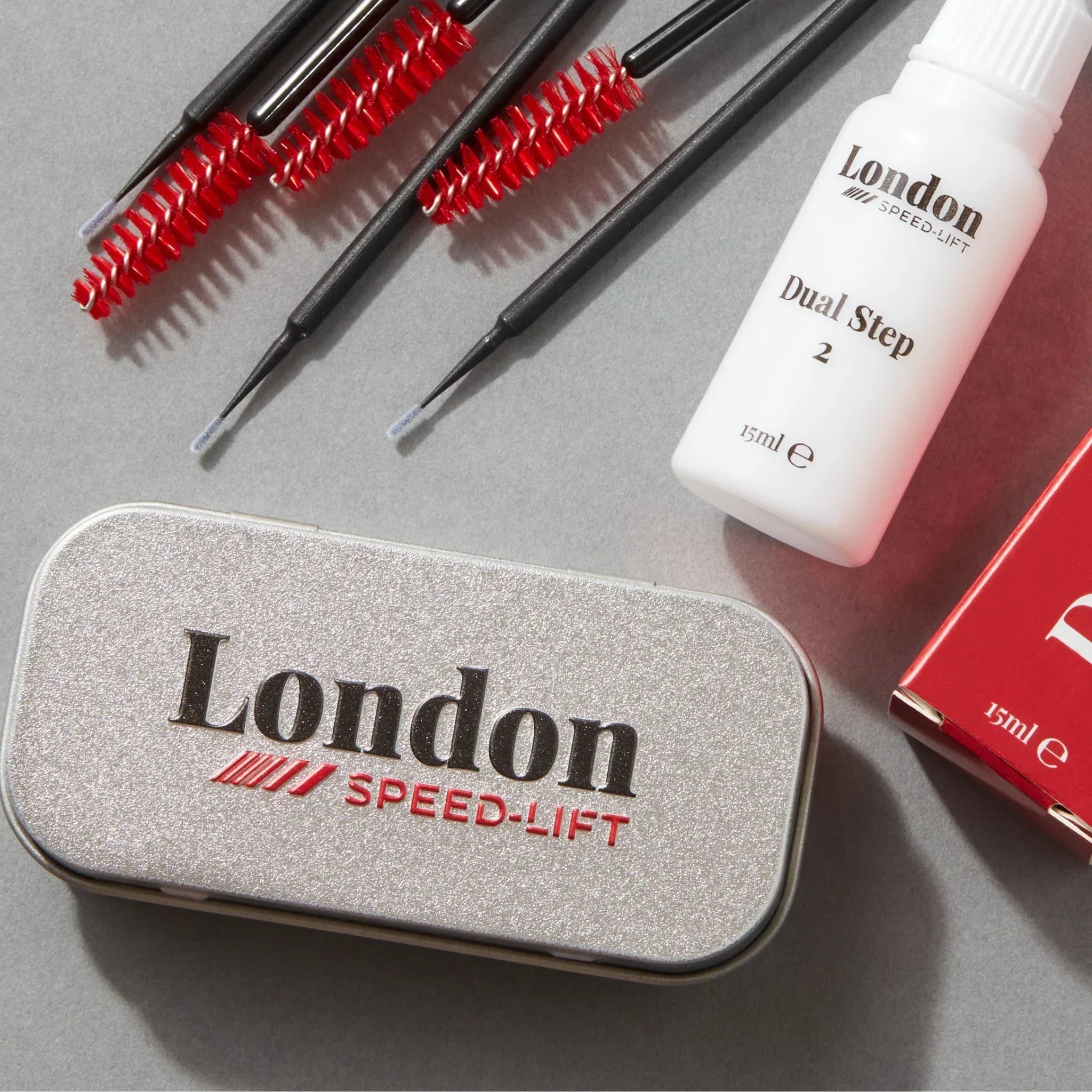 London Brow Lash Shield Racing Storage Tin | Durable Metal Organizer