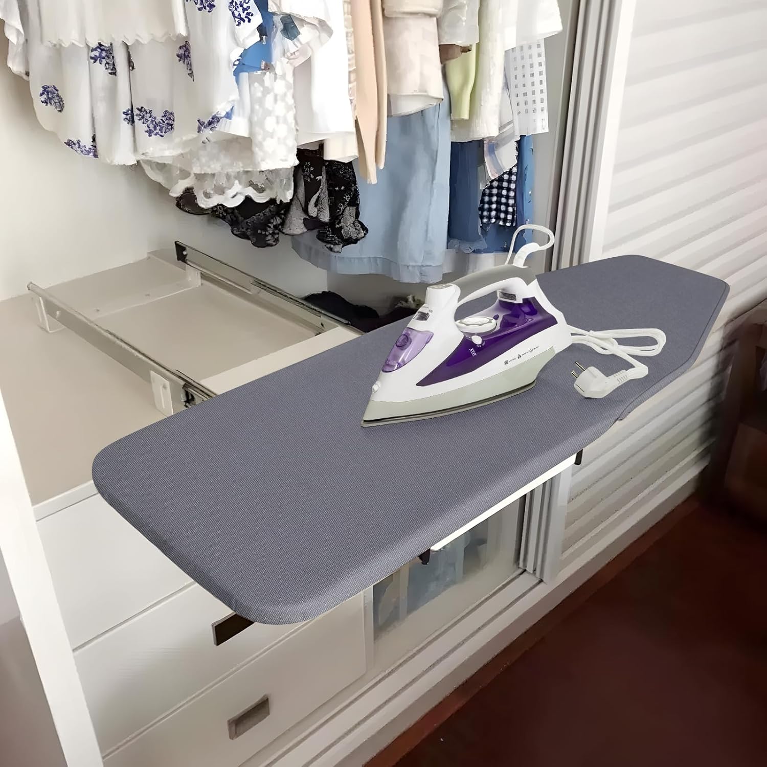 Nisorpa Folding Ironing Board | 180° Swivel Pull Out Space Saving