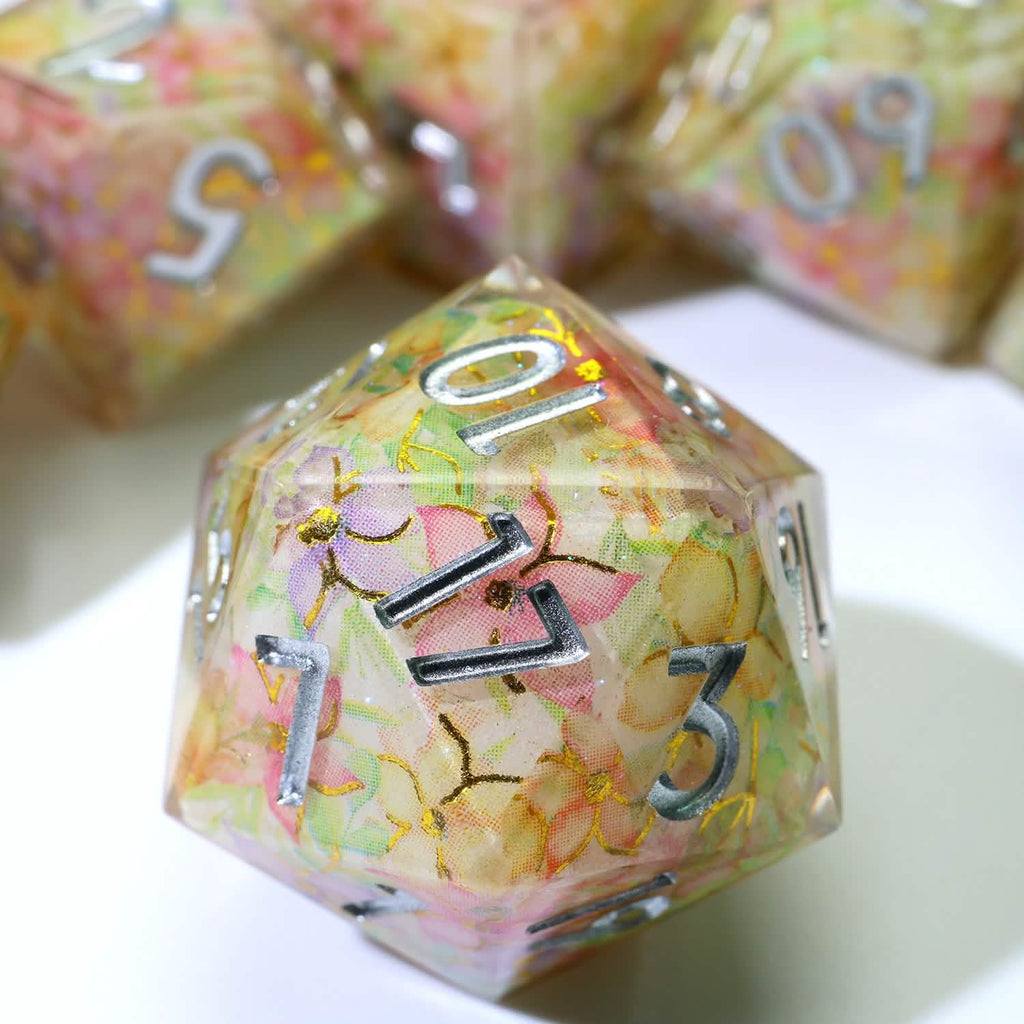 Feywild Bloom | Sharp Edge Dice | Resin | 7 Piece Set