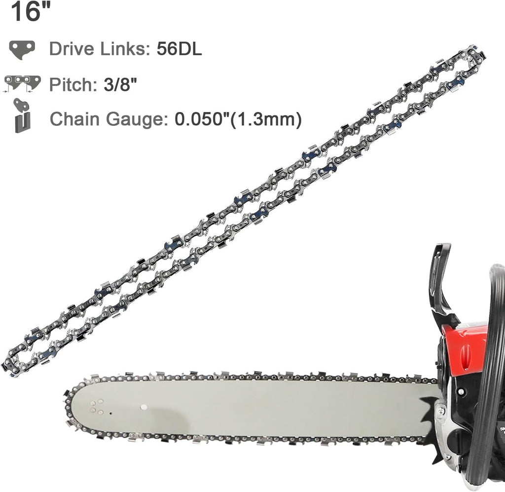 Massive Discounts 16-Inch Chainsaw Chains | 3/8" Pitch 56DL 4-Pack