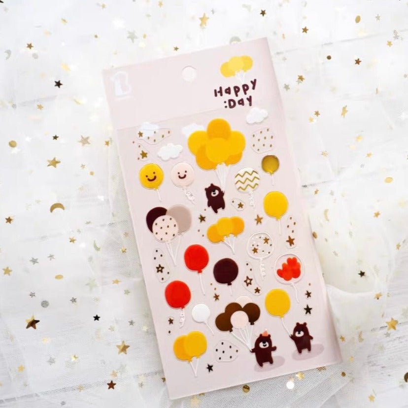 LuLuFun Studio Happy Day Decorative Stickers for Journaling - 1 Sheet