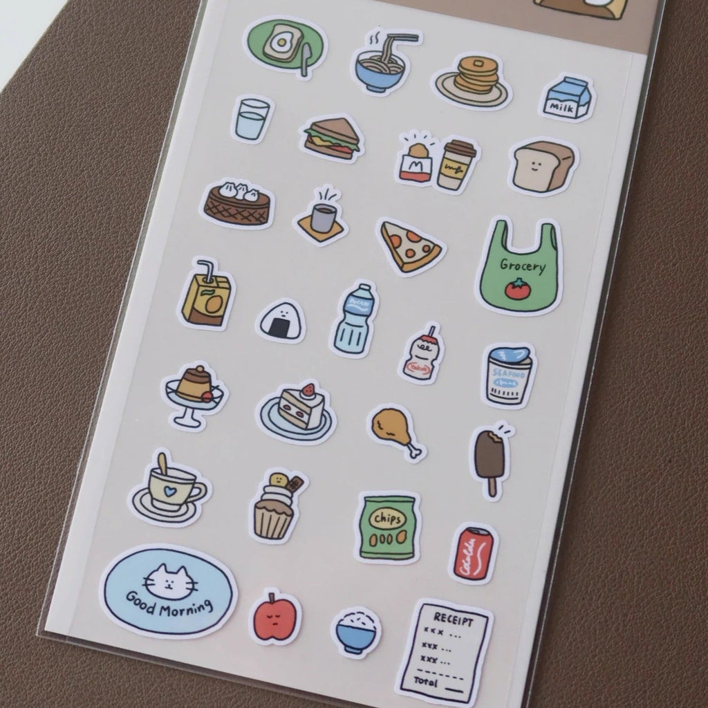Love Food Cute Sticker Sheet for Journaling by LuLuFun Studio – 10.5x14.8cm