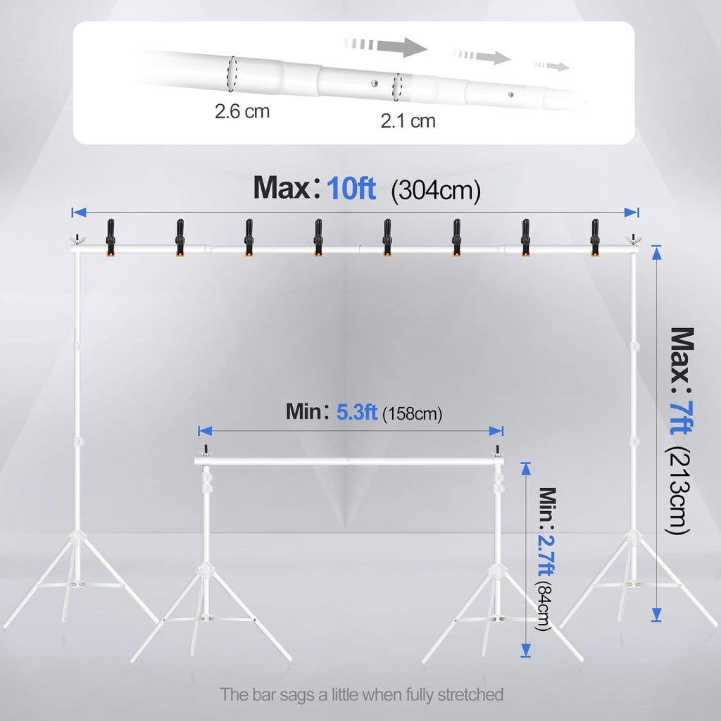 EMART 2x3m Backdrop Stand Kit – Adjustable Photo Support with Bag