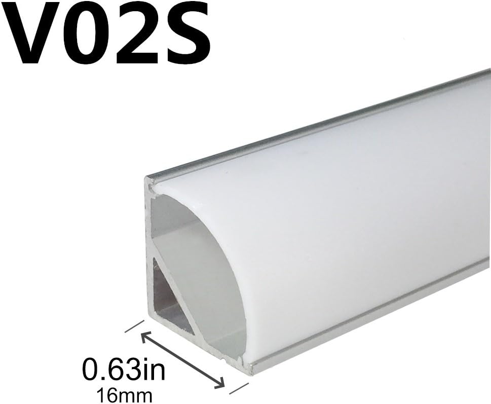 LightingWill V-Shape LED Aluminum Channel 5-Pack | 3.3ft Silver Profile
