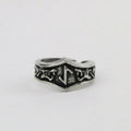 Eihwaz Letter Y Rune Ring - Adjustable