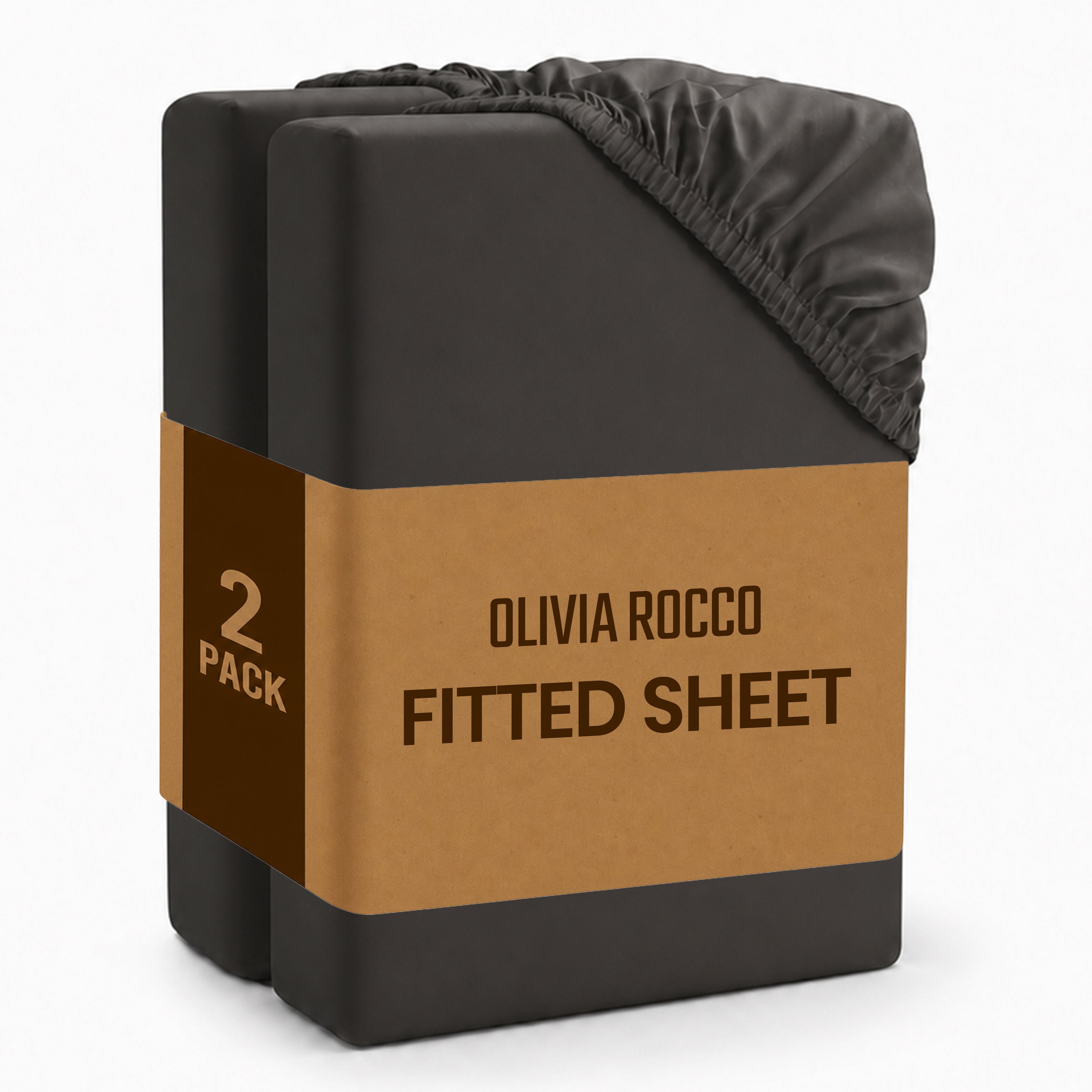 OLIVIA ROCCO Fitted Sheets – Super Soft Easy Care Plain Dye Bed Linen