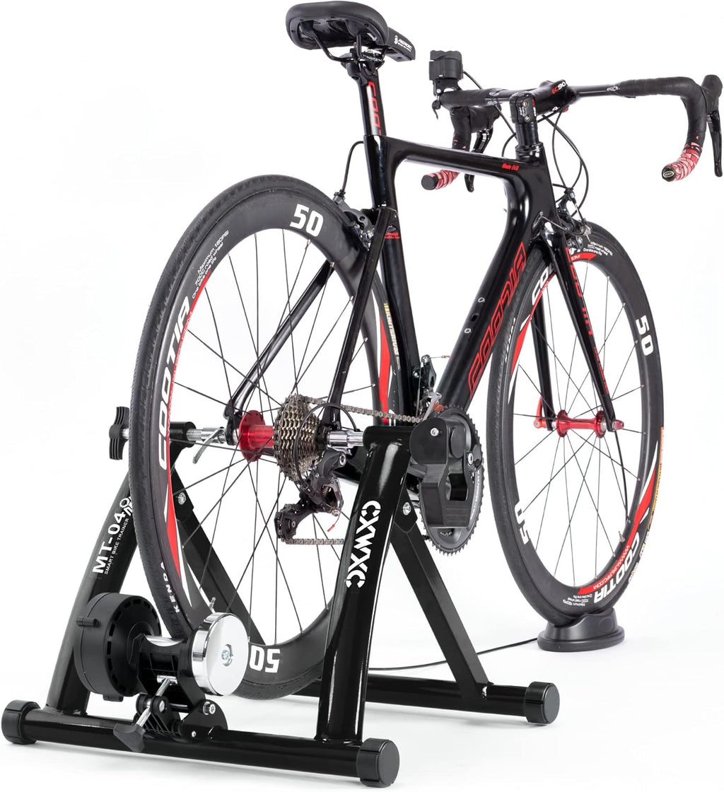 CXWXC Indoor Bike Trainer Stand - Foldable Magnetic 6-Level Resistance