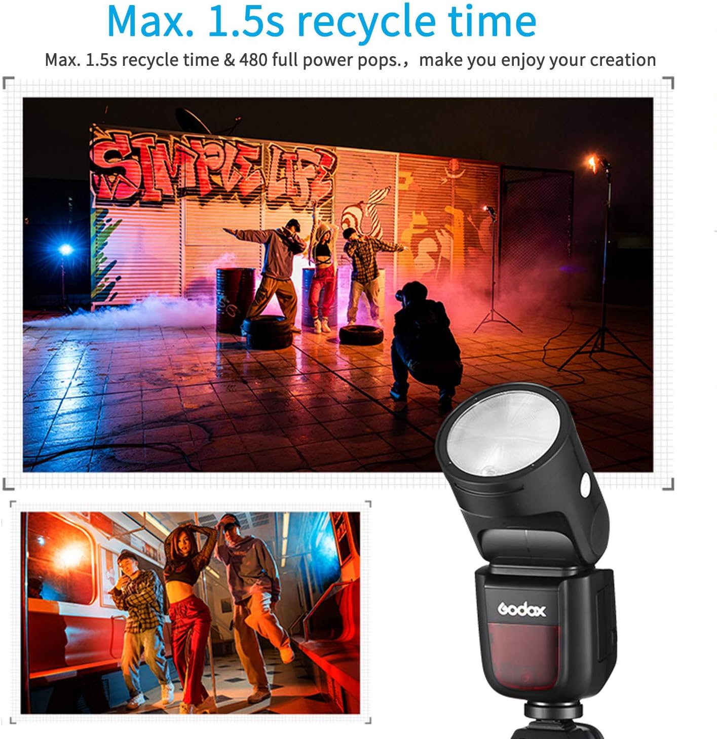 Godox V1-F Round Head Flash Speedlite for Fujifilm | 76Ws TTL HSS