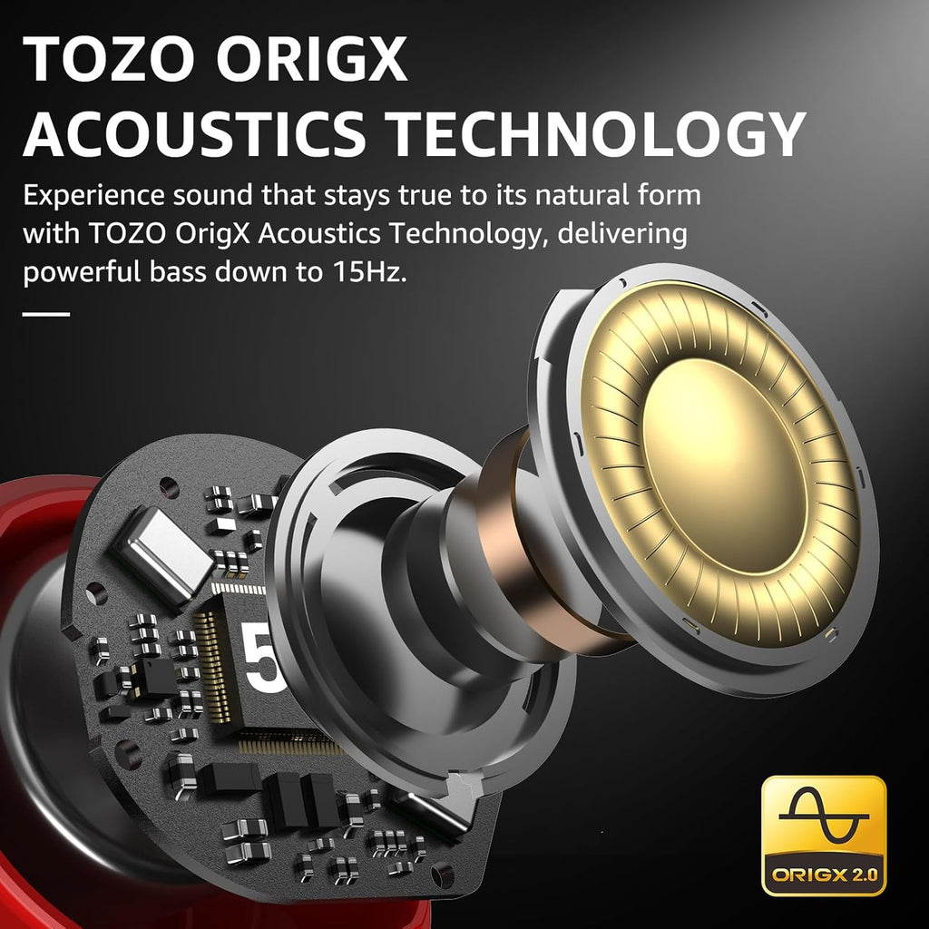 TOZO Hybrid Active Noise Cancelling Wireless Earbuds – 59H Playtime