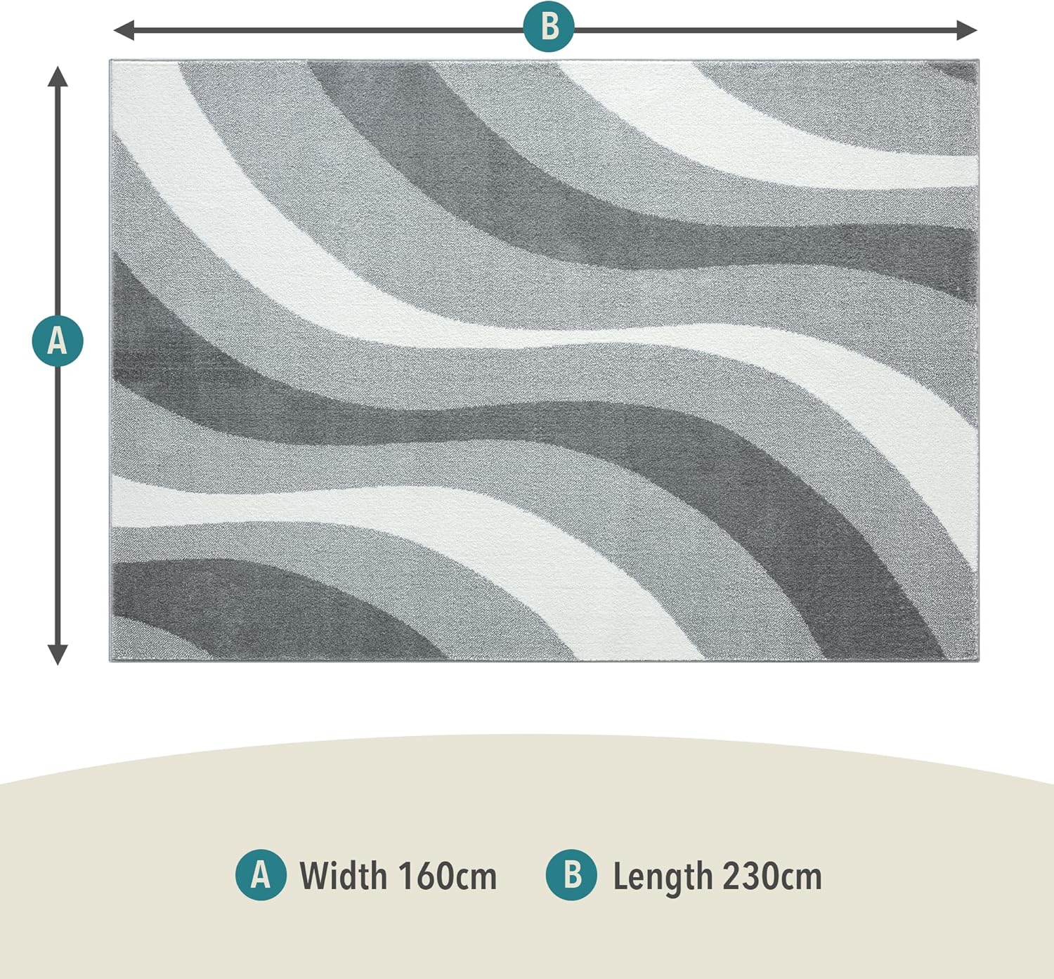 Massive Discounts Swirl Pattern Area Rug – 160x230cm Modern Short Pile