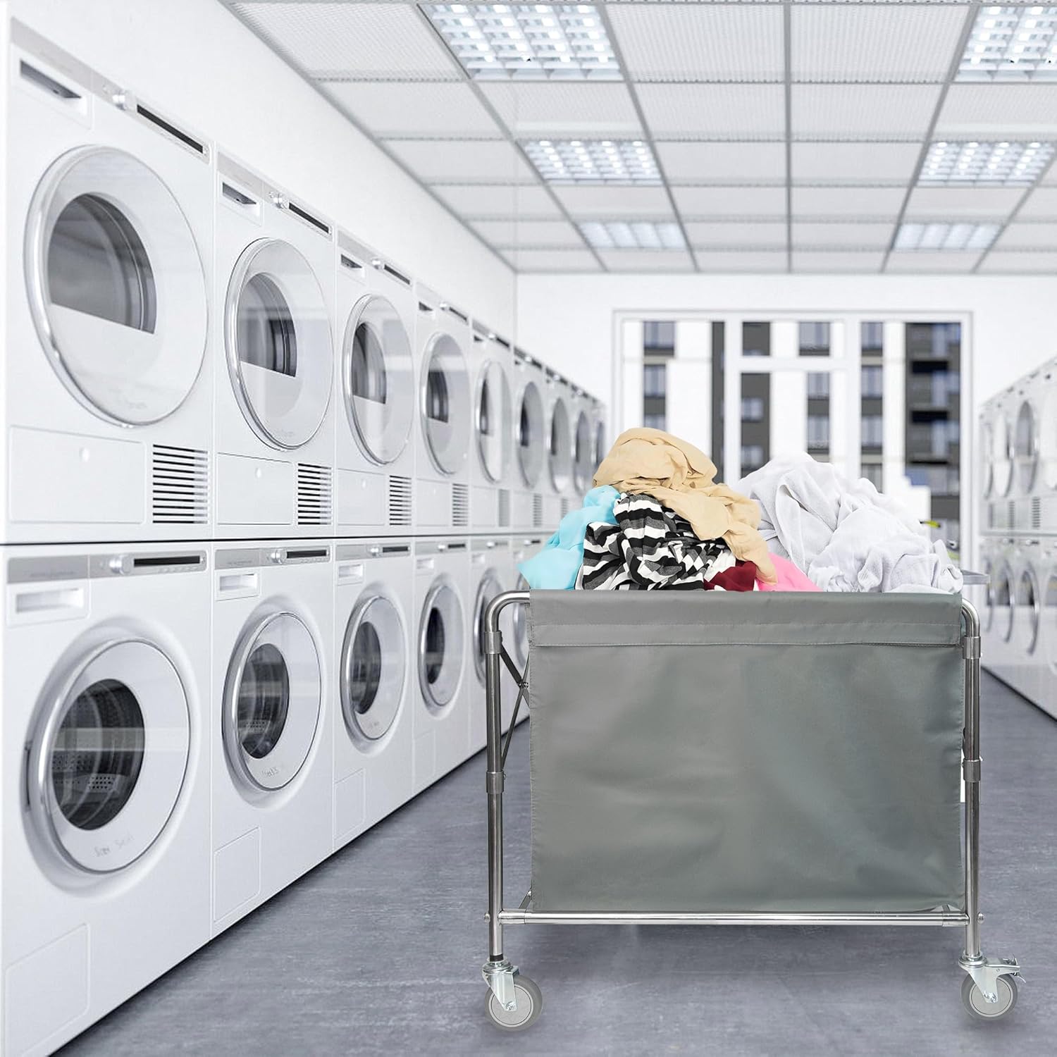 Nisorpa 350L Heavy Duty Folding Laundry Trolley | Rolling Cart on Wheels