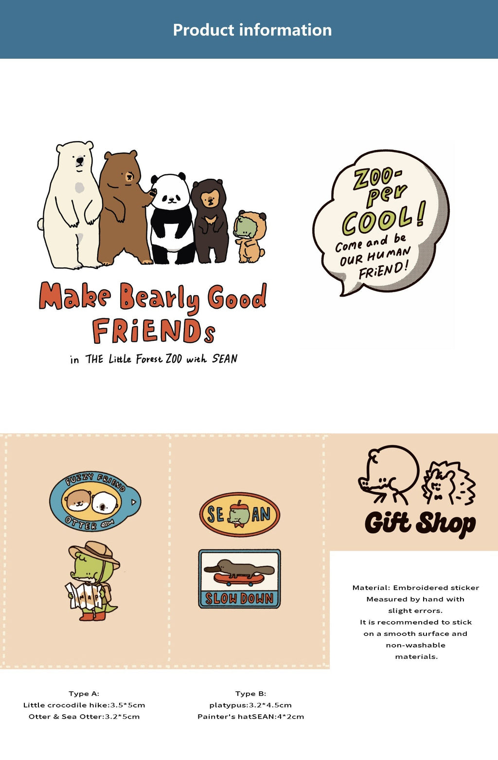 Embroidered Woven Label Stickers - A Gator Life Animal Decals - 2 Pack