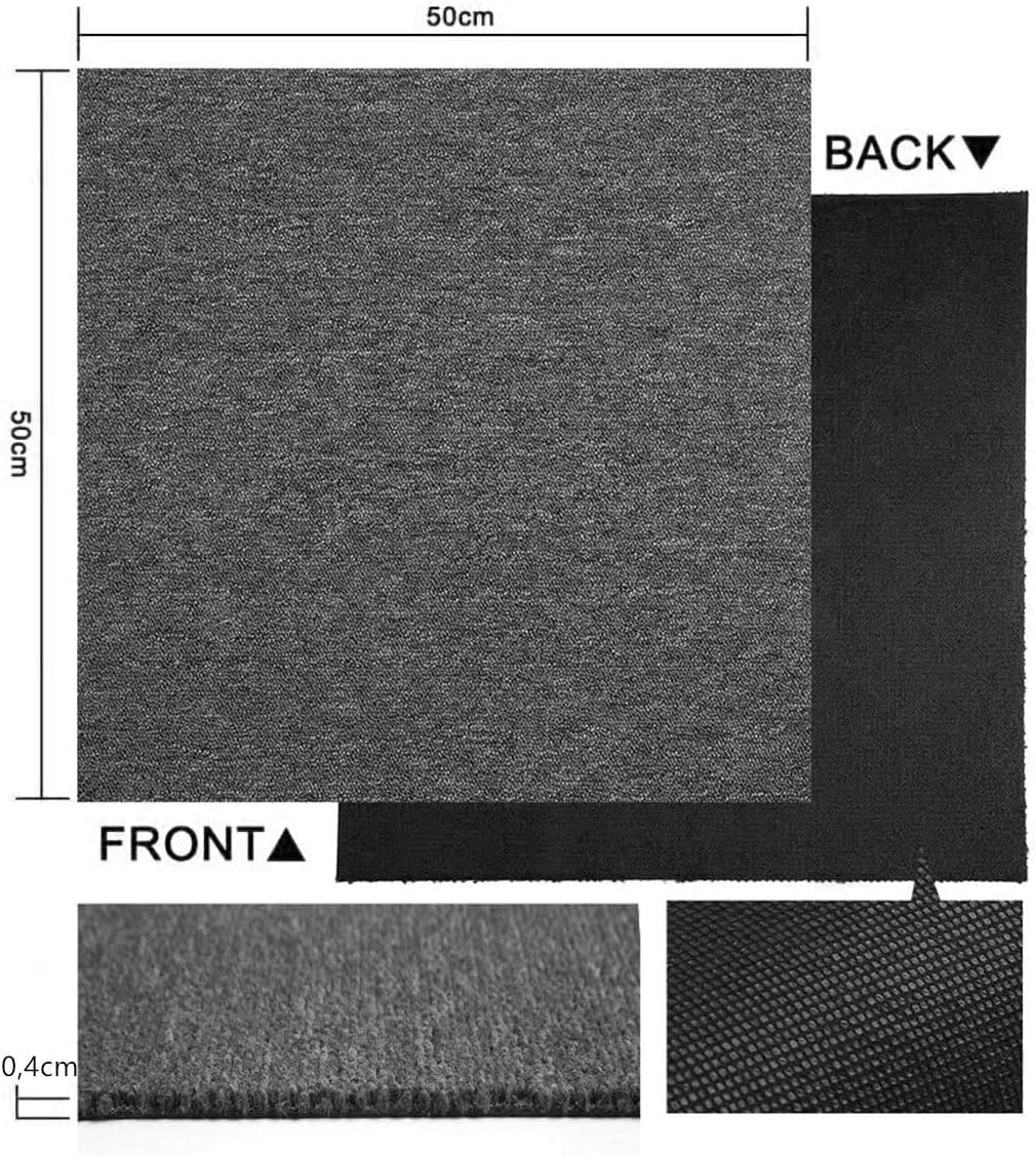 Nisorpa Dark Grey Carpet Tiles | 20PCS Heavy Duty Commercial Flooring