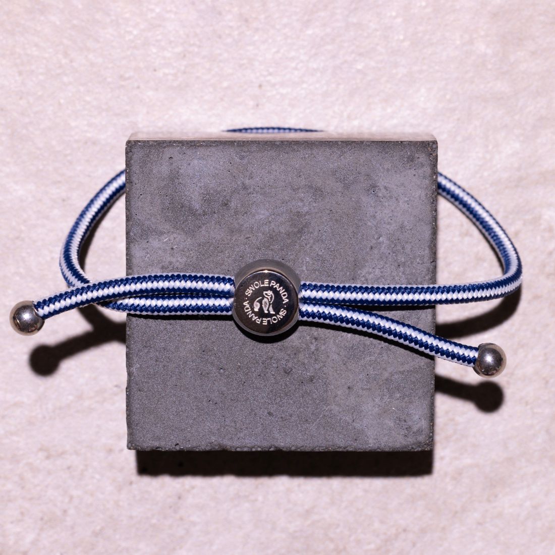 Swole Panda White Stripe Rope Bracelet – Recycled Ocean Plastic Unisex