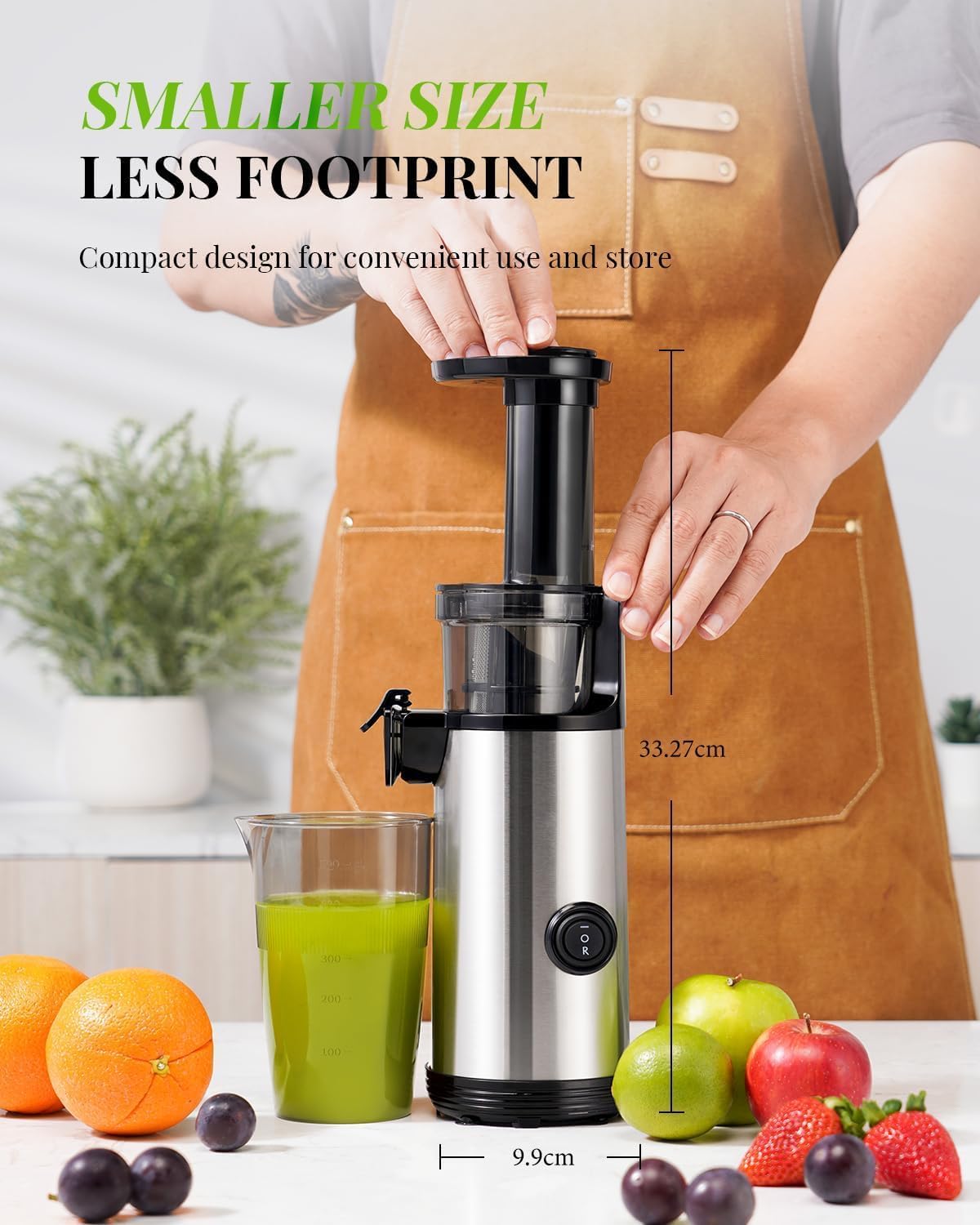 KIDISLE Slow Masticating Cold Press Juicer – High Yield & Easy Clean