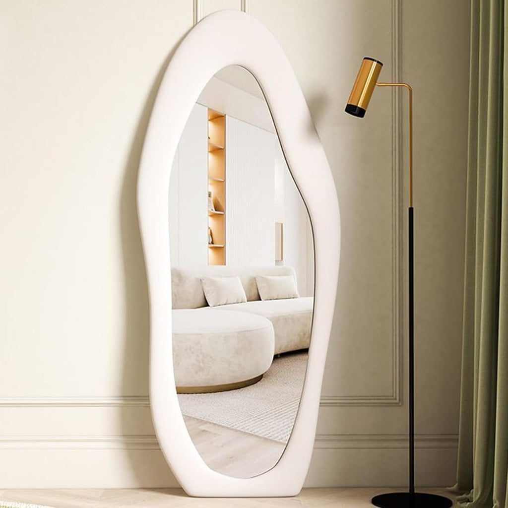 CEIEVER Asymmetrical Wavy Full Length Mirror | 168x68cm Floor Standing